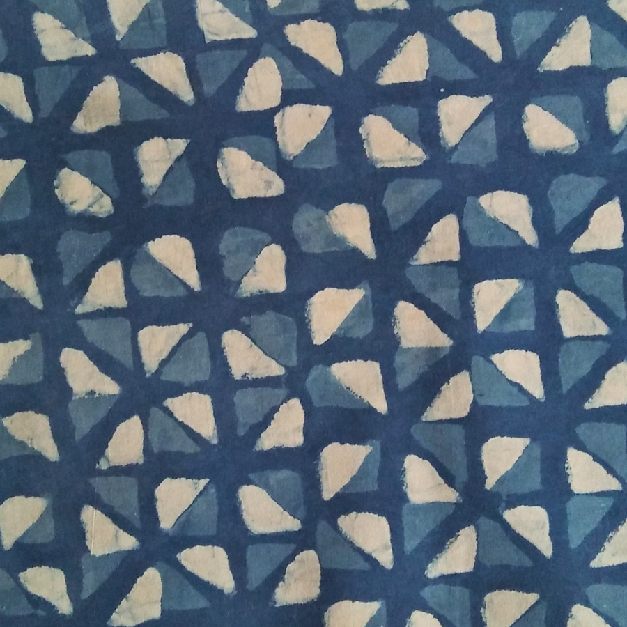 Cotton fabric for garments Dress Making Fabric Hand Block Print Fabric Indigo Blue